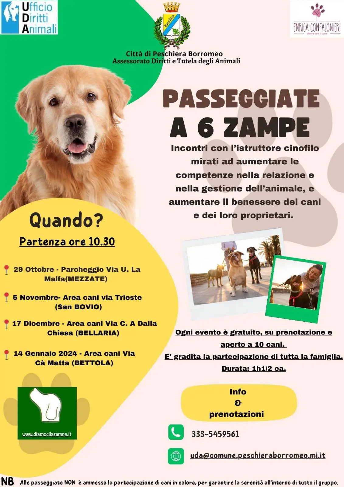 Al via le passeggiate a 6 zampe